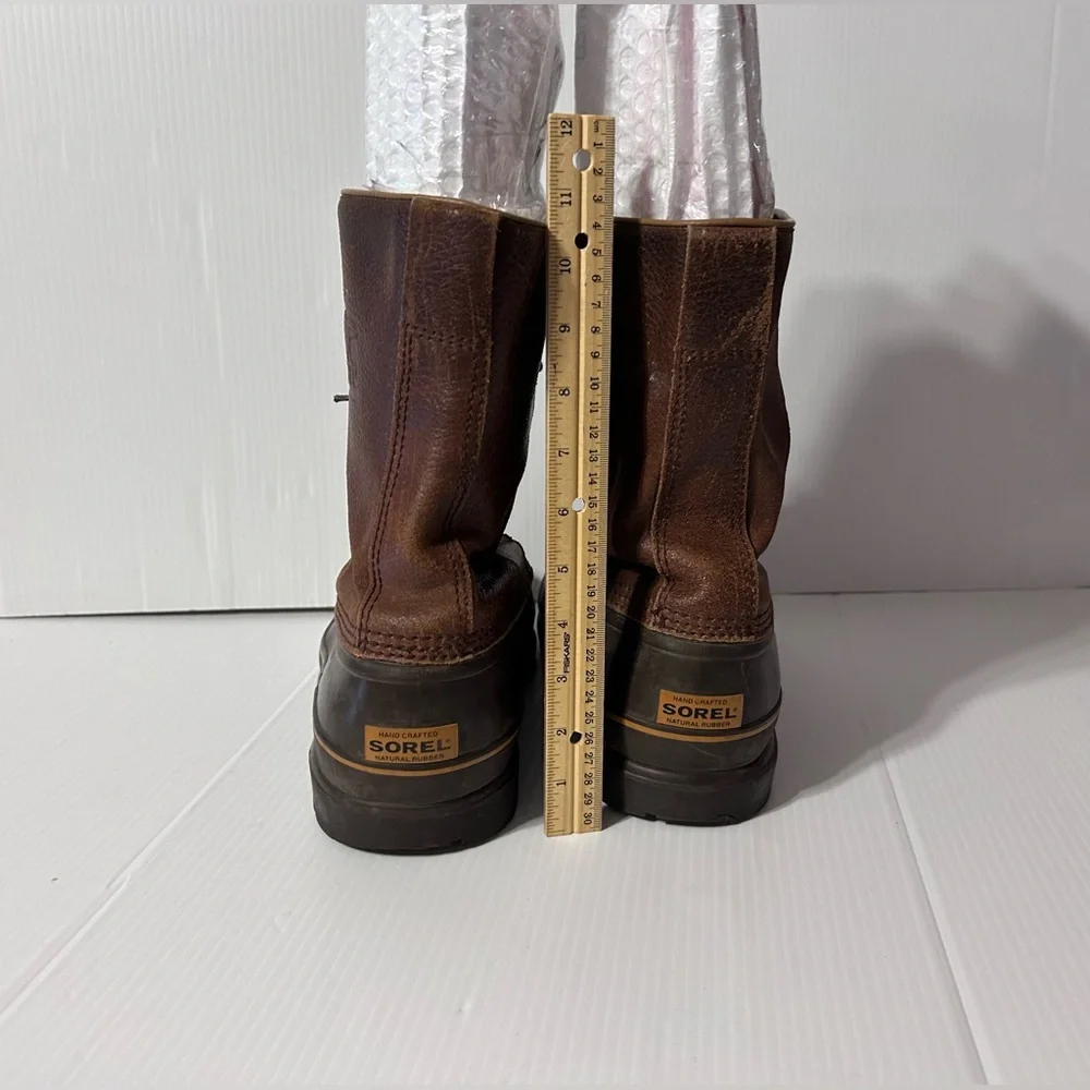 SOREL Maverick low brown leather lace up rain snow boot men size 10